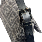 Fendi Grey/Black Leather Trim/Wool Zucca Baguette