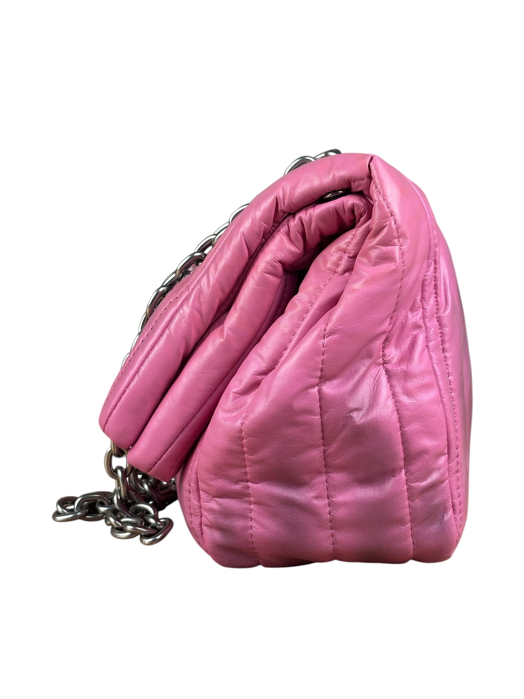 Balenciaga Pink Quilted Leather Chain Shoulder Bag