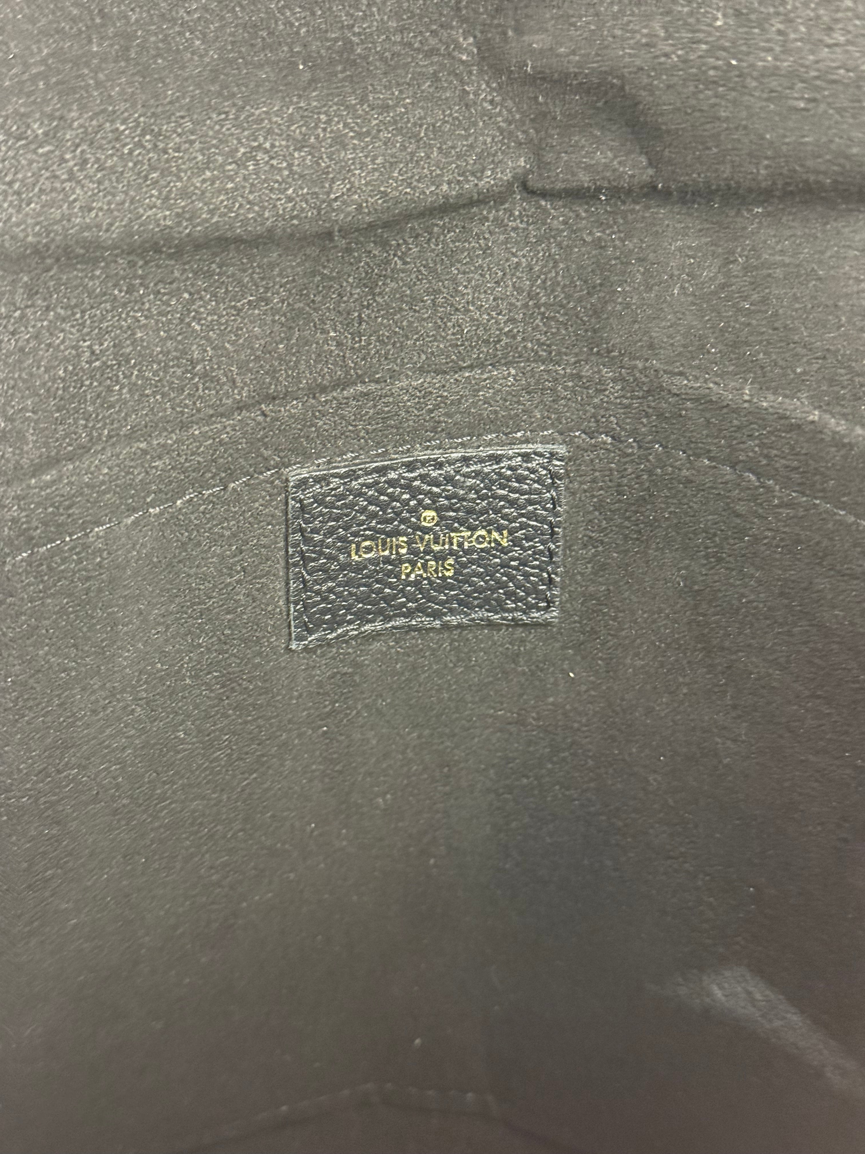 Louis Vuitton Black Leather/ Monogram Marignan 2Way Bag