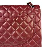Chanel Burgundy Quilted Leather Jumbo Classic Double Flap Bag 2011