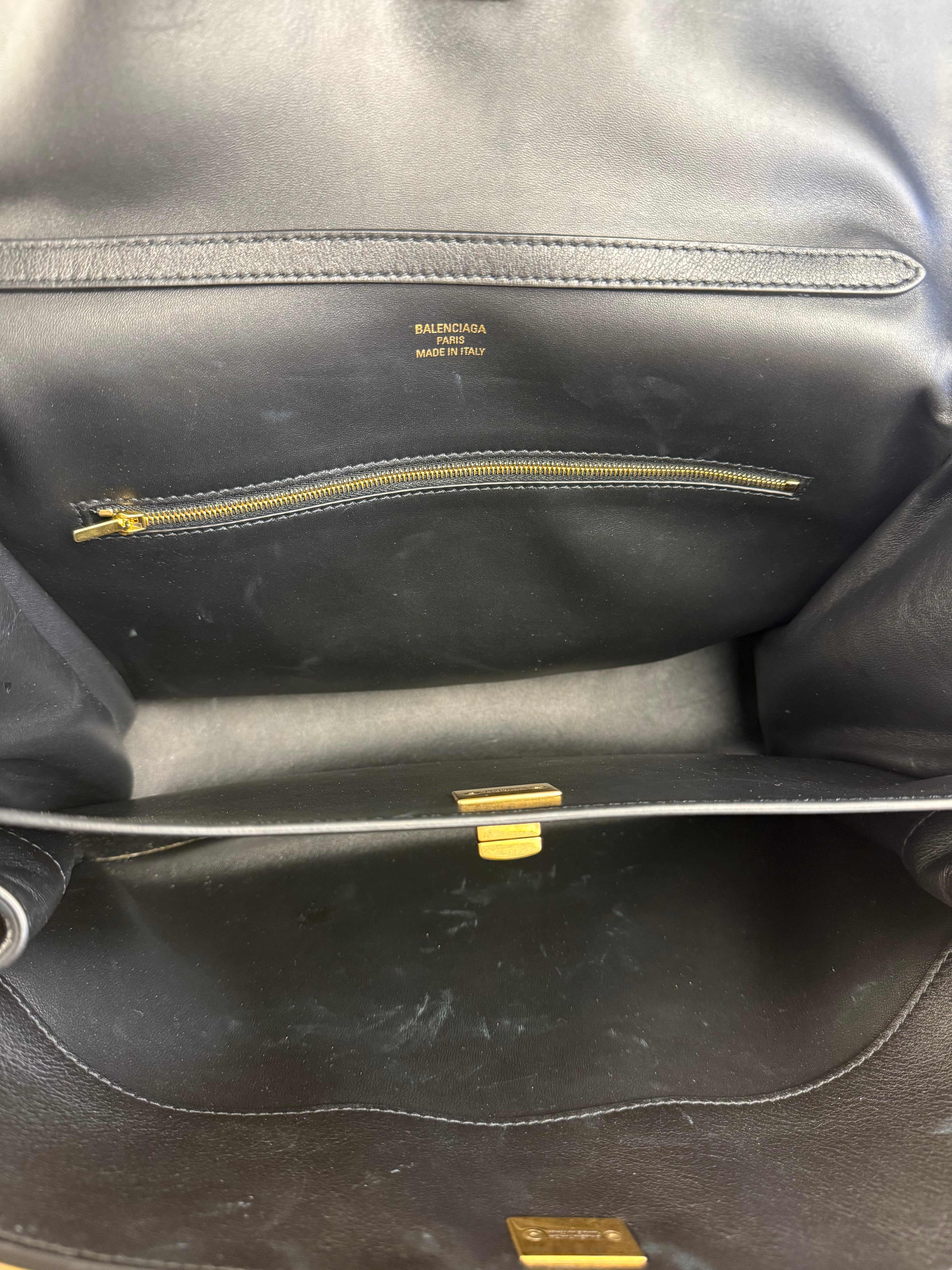 Balenciaga Medium Rodeo Leather 2Way Handbag Black