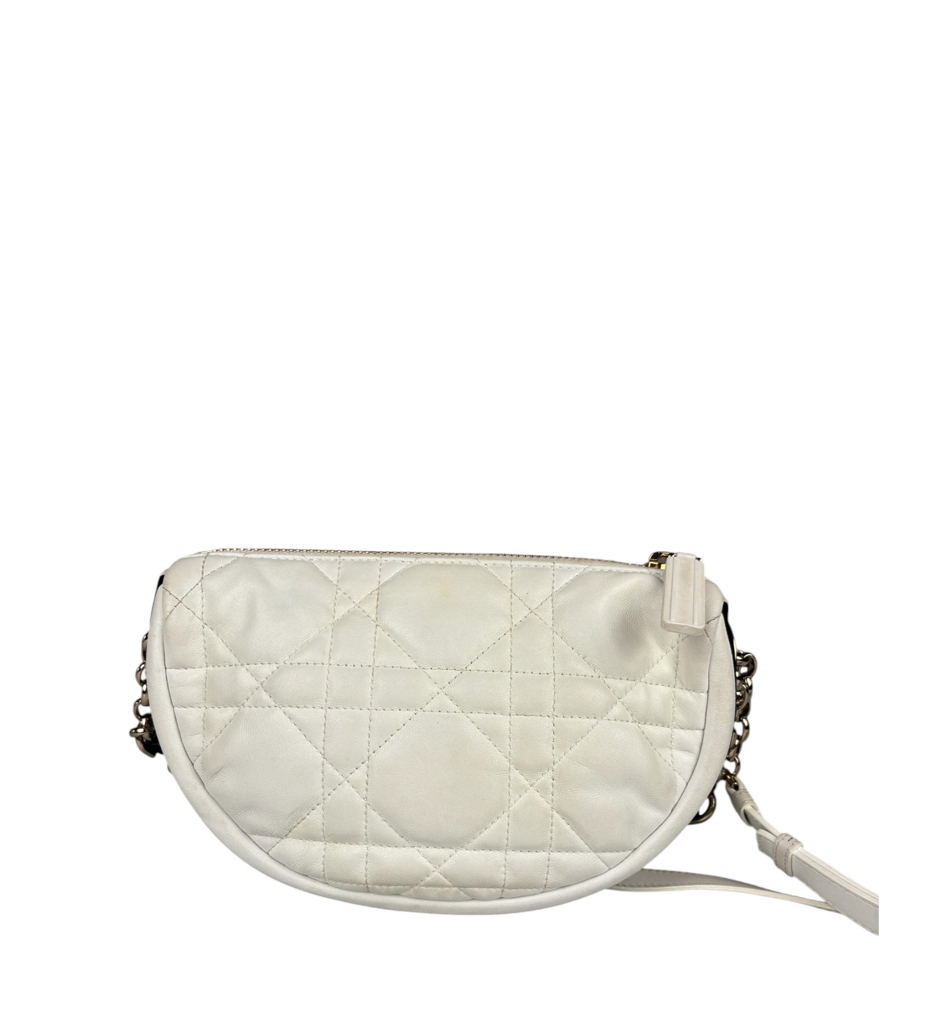 Christian Dior White Leather Micro Vibe Two-Way Bag