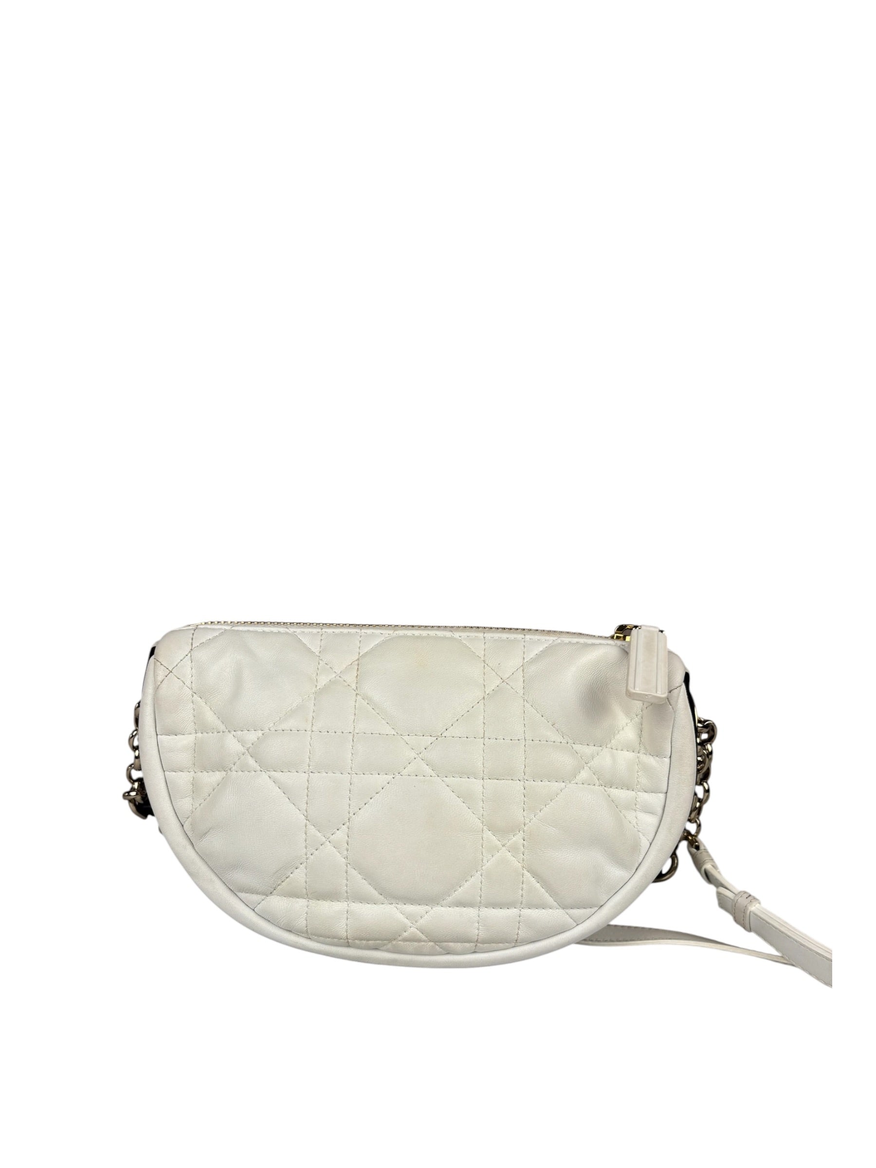 Christian Dior White Leather Micro Vibe Two-Way Bag