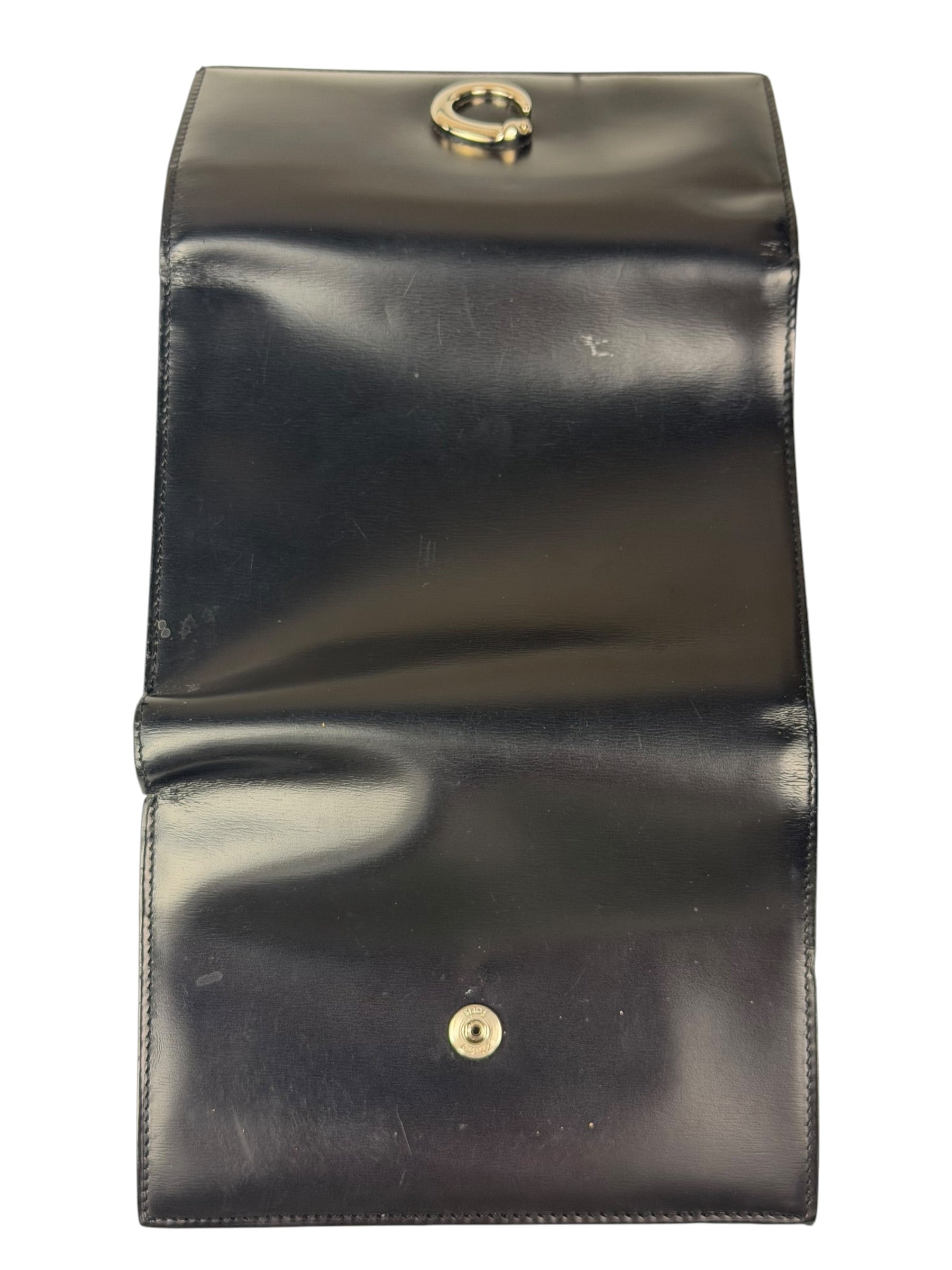 Cartier Black Leather Panther C Tri-Fold Wallet