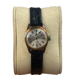 Tissot Vintage Silver Stick Dial Black Strap
