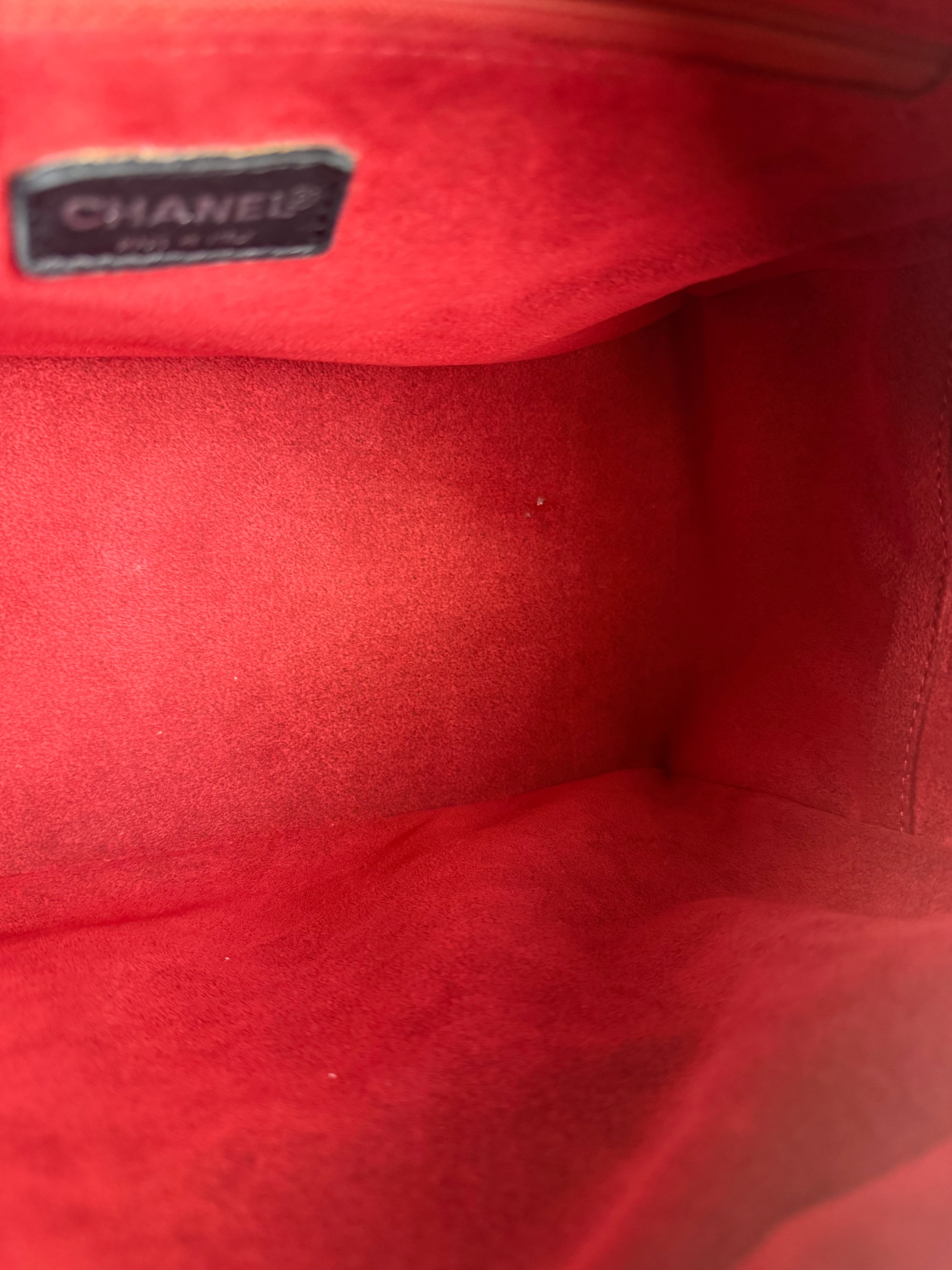 Chanel Black Patent Chocolate Bar Bowler Bag 2002