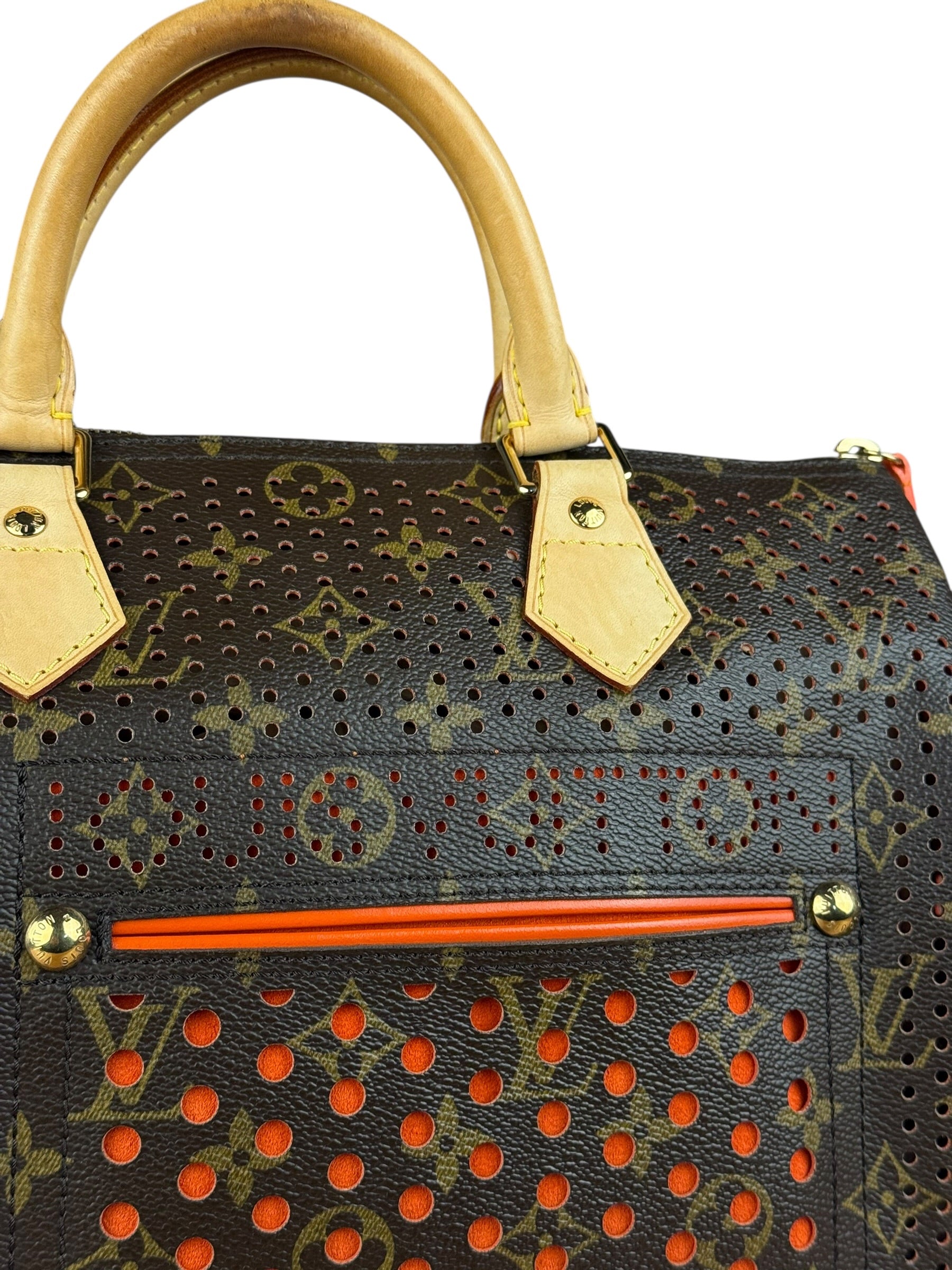 Louis Vuitton Perforated Monogram Speedy 30 Orange