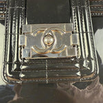 Chanel Black Patent Leather Boy Tote Two-Way Bag 2012