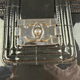 Chanel Black Patent Leather Boy Tote Two-Way Bag 2012