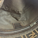 Fendi Brown Leather Trim Baguette