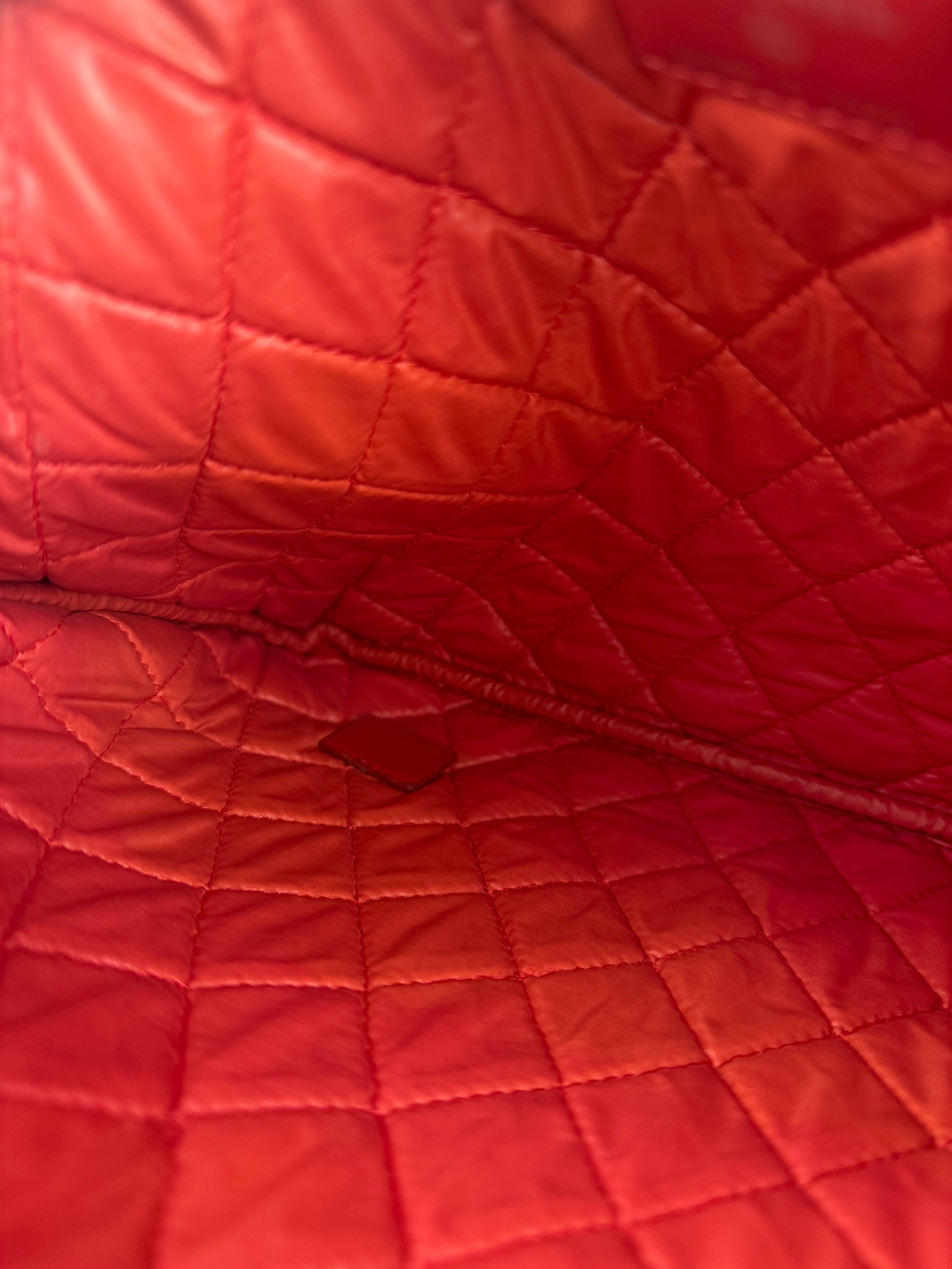 Chanel Vintage Red Leather Classics O-Case Clutch 1992