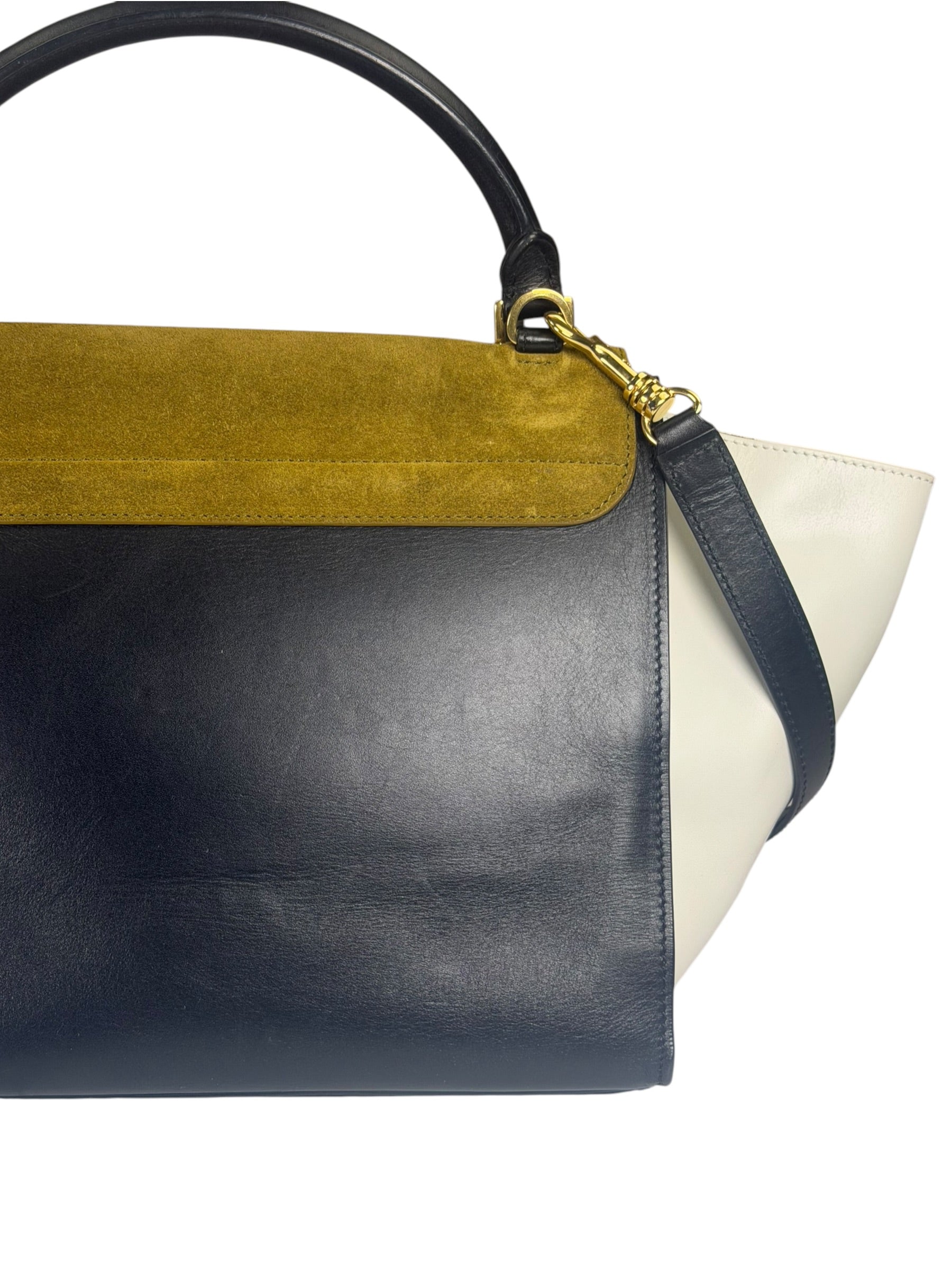 Celine Colorblock Leather/Suede Trapeze Two-Way Bag