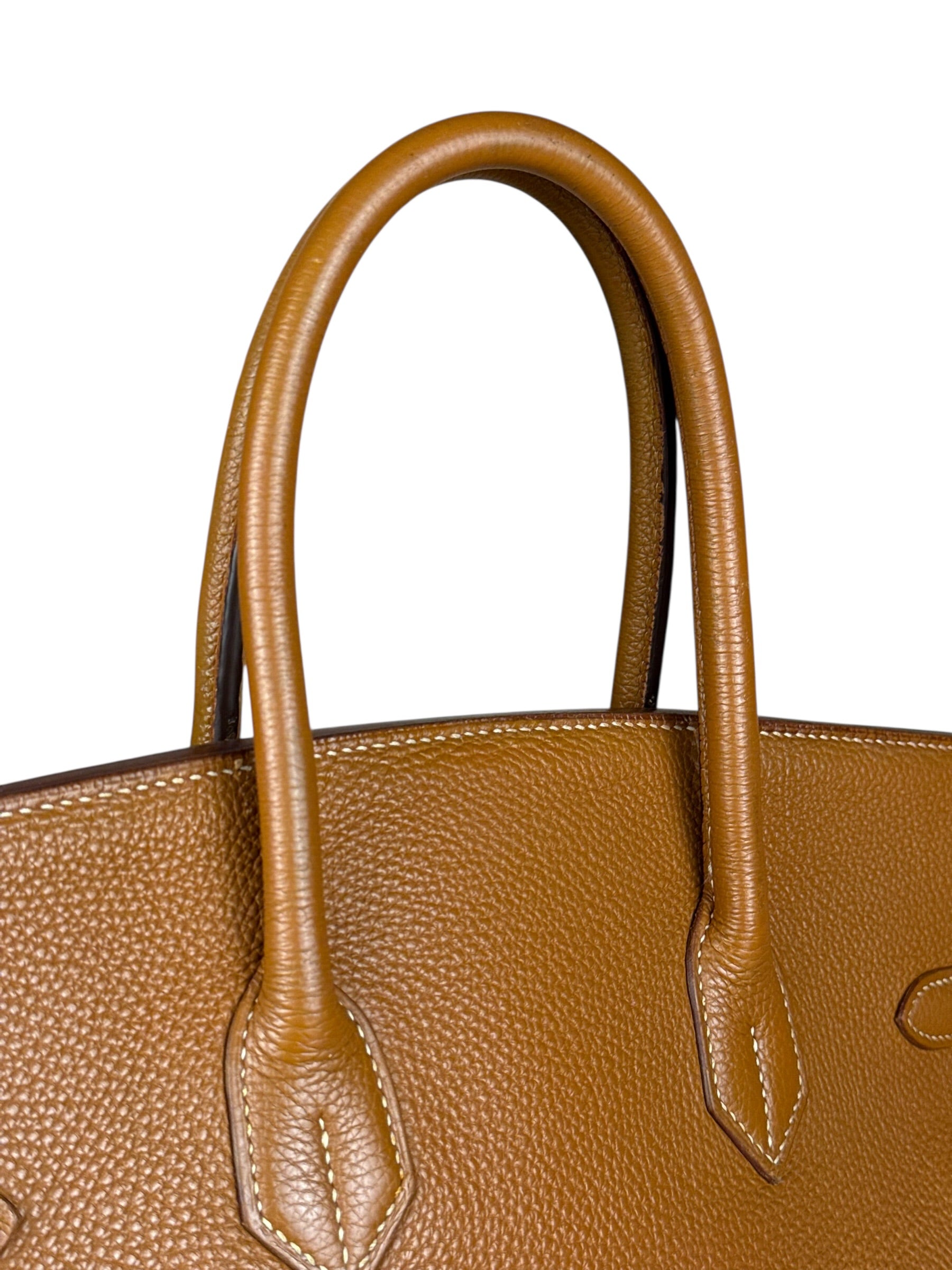 Hermes Birkin 35 Gold Brown Togo Leather Handbag 2001