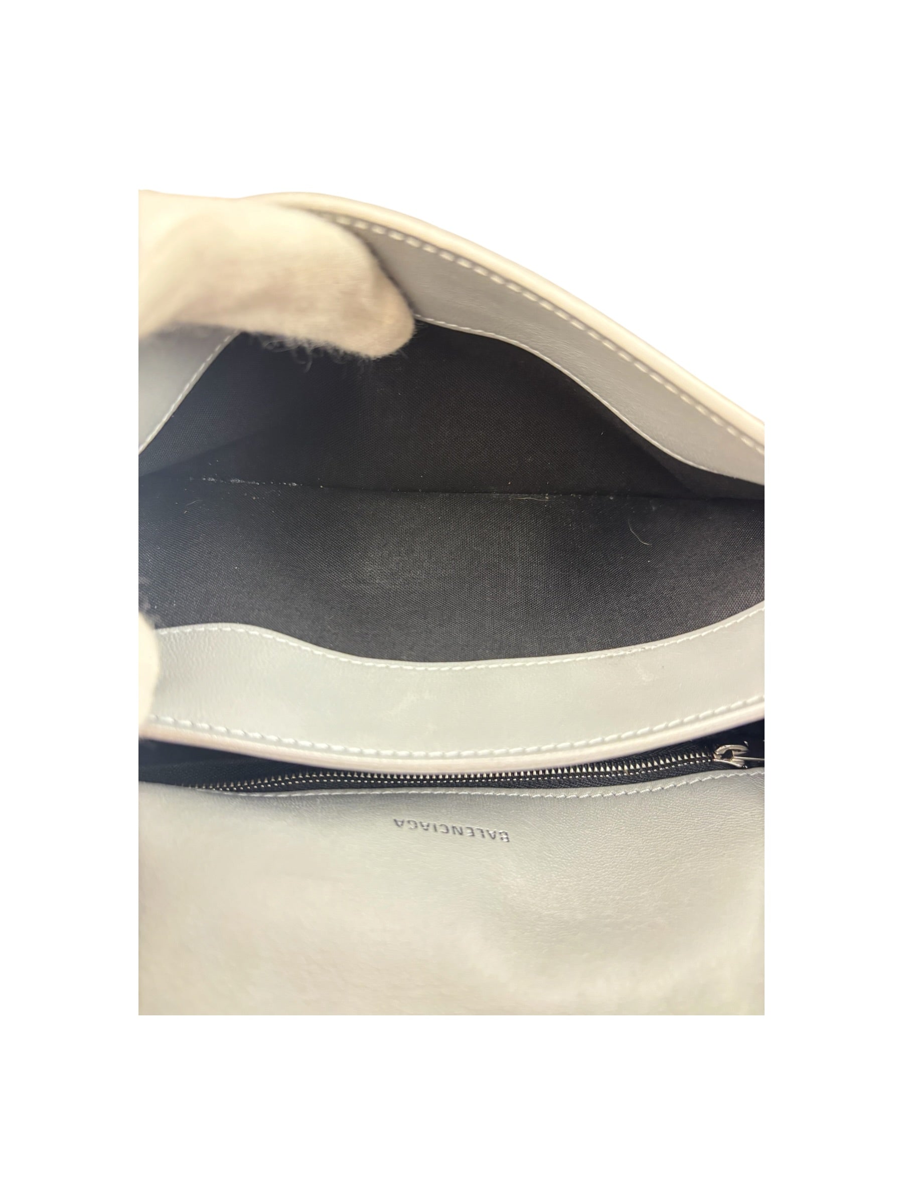 Balenciaga Silver Crush Small Souvenirs & Rhinestone Shoulder Bag