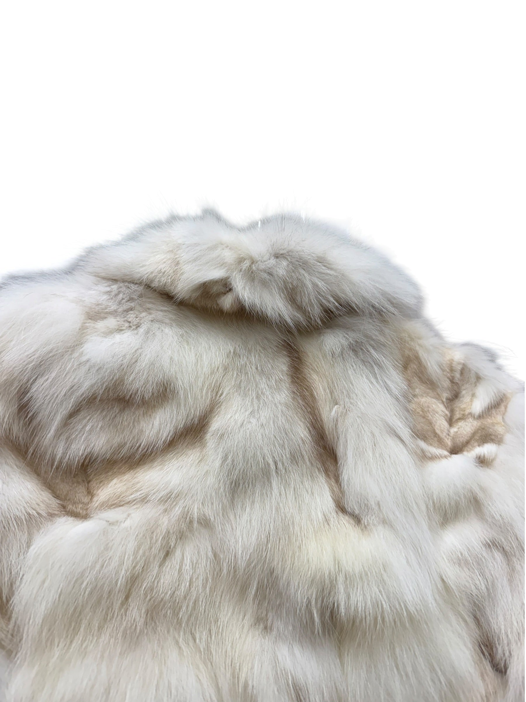 Vintage Peach John Light Ivory Tones Satin Lining Fur Coat