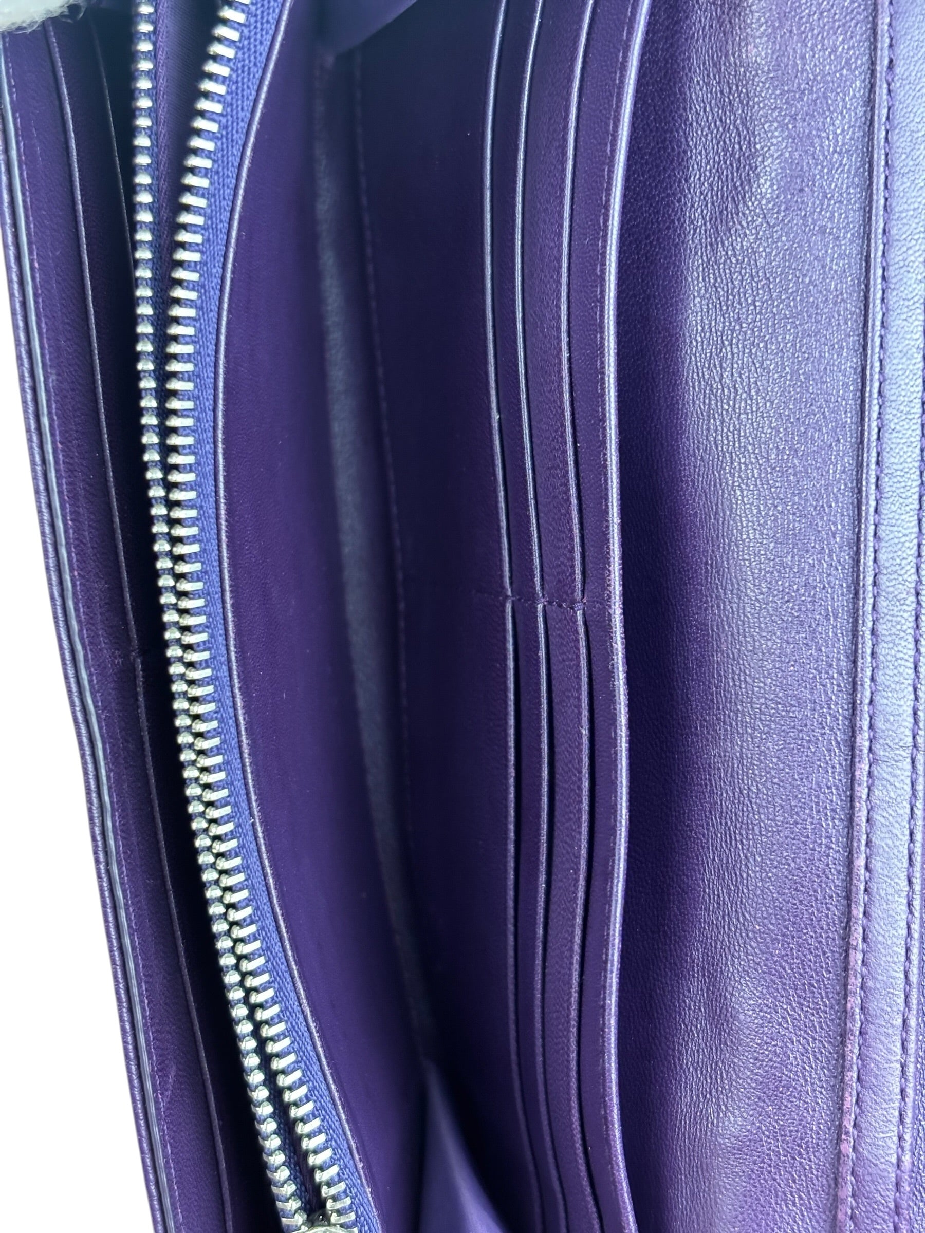 Christian Dior Purple Leather Diorama Wallet on Chain Bag