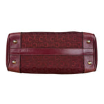 Celine Vintage Burgundy Macadam Print Mini Boston Handbag