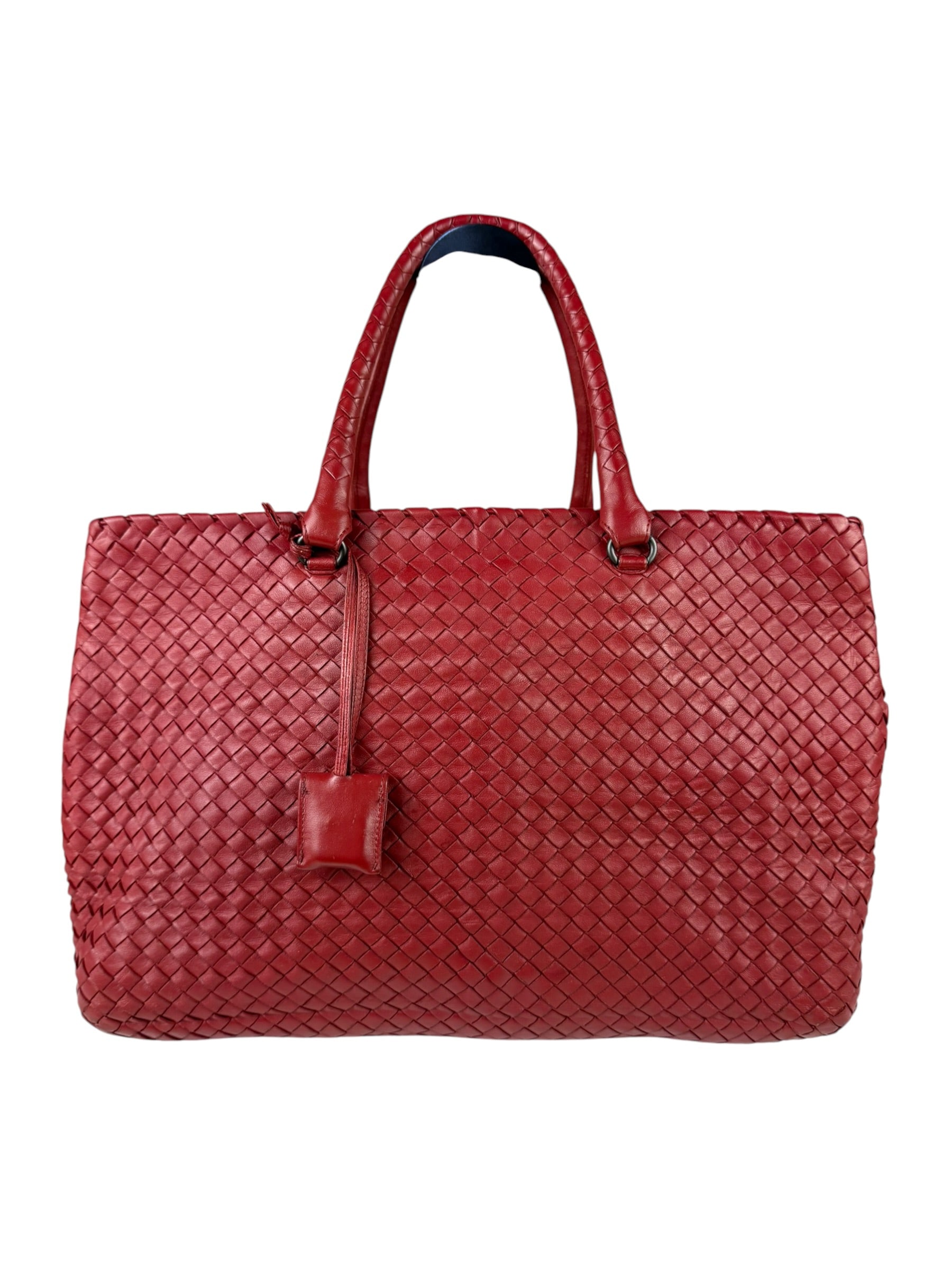 Bottega Veneta Red Intrecciato Montaigne Bag