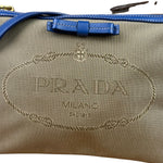 Prada Beige/Blue Jacquard Crossbody Bag