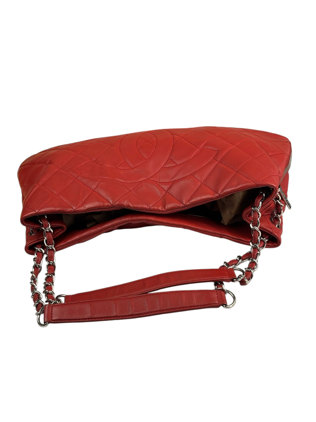 Chanel Red Caviar Leather Zip Out Tote Bag 2011