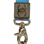 Chanel Coco Mark Nylon Strap Key Lanyard Blue