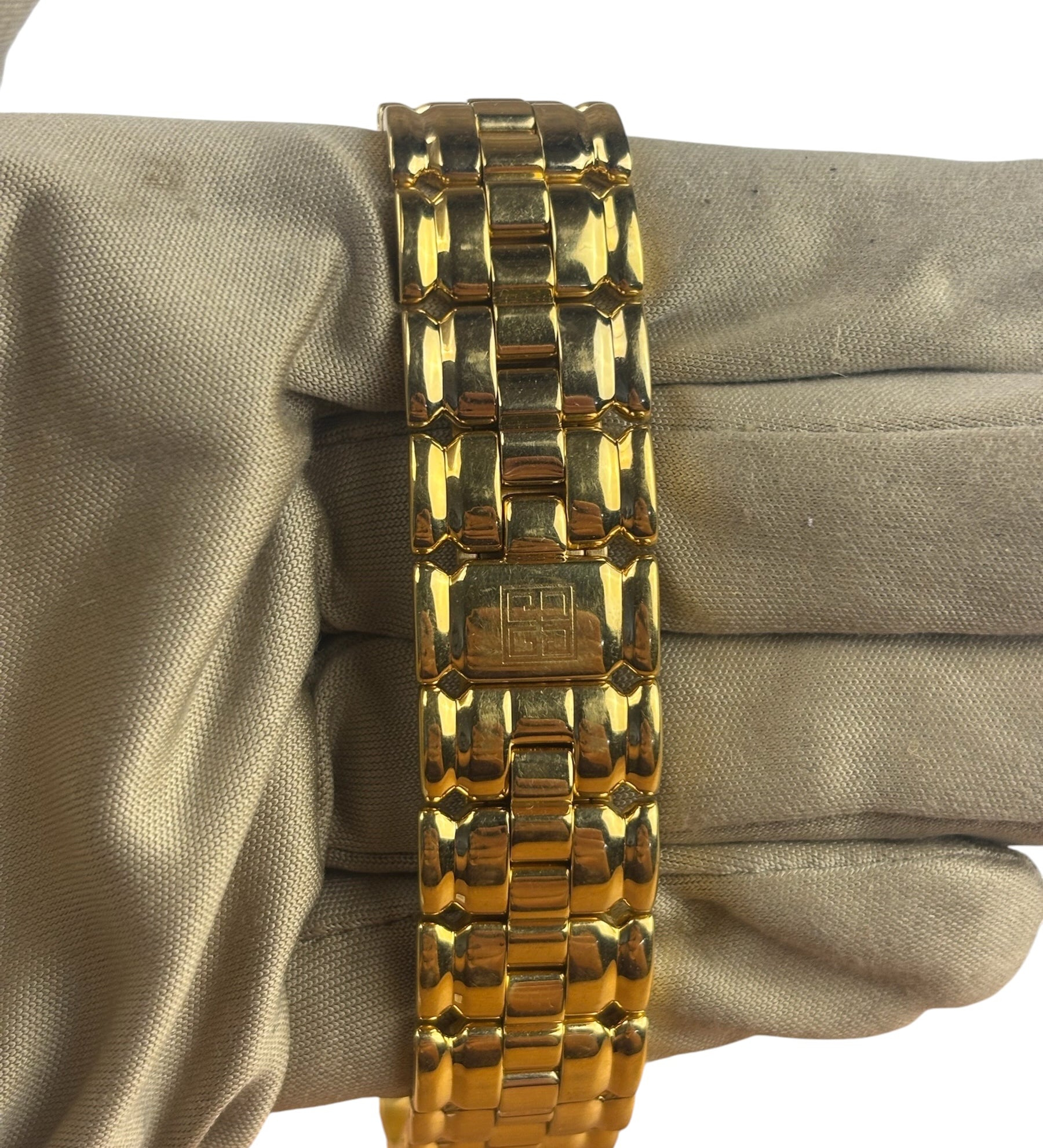 Givenchy Cream Dial Tank Gold Plated Watch