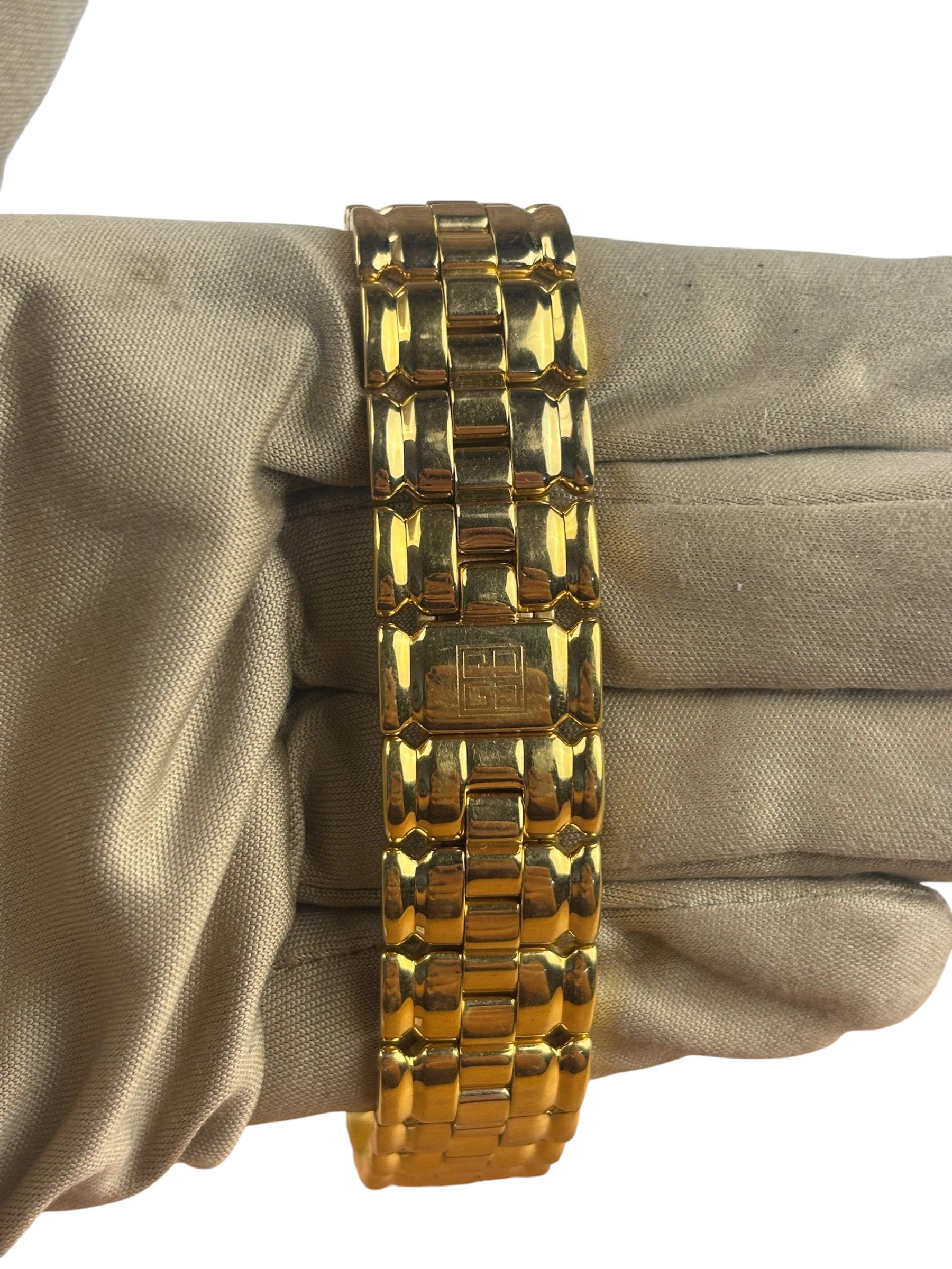 Givenchy Cream Dial Tank Gold Plated Watch