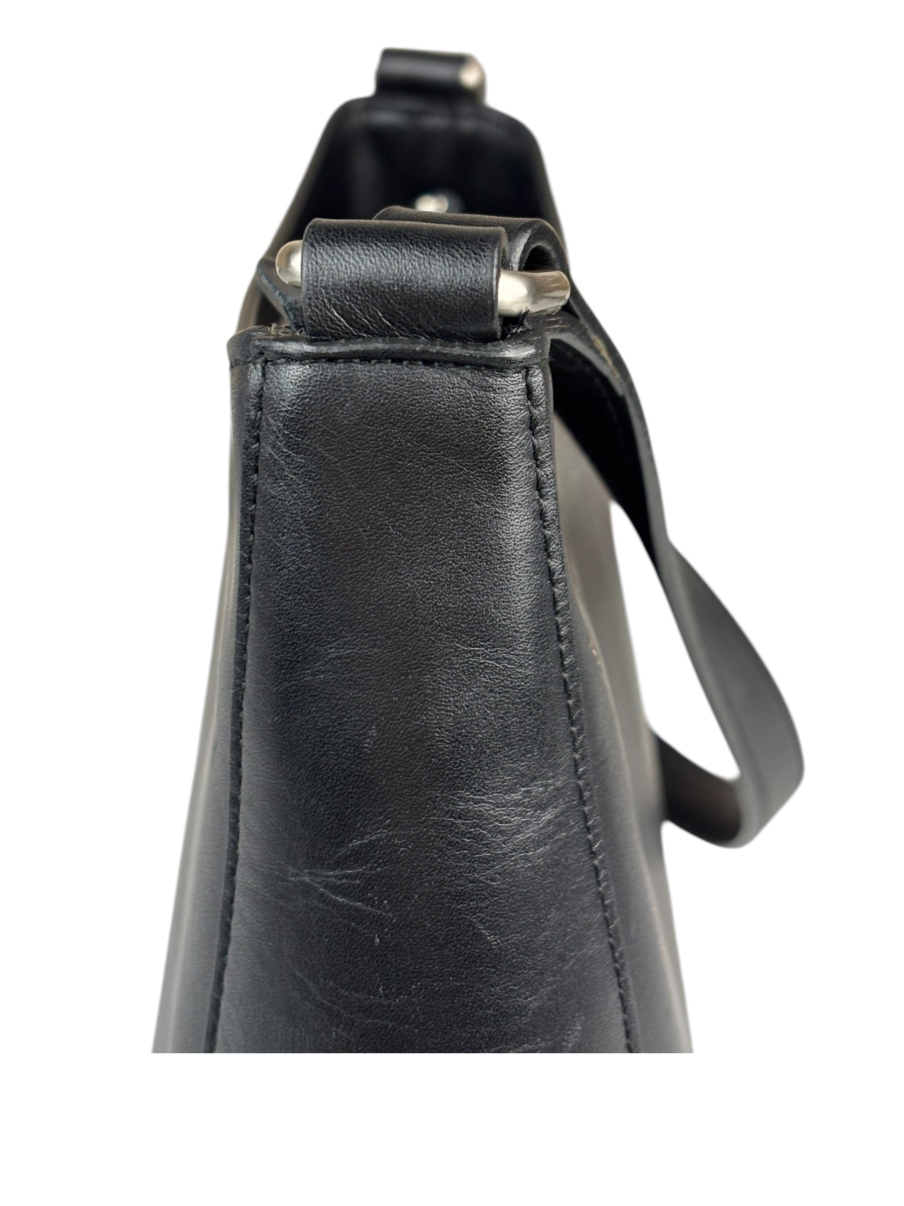 Burberry Black Leather Hobo Bag