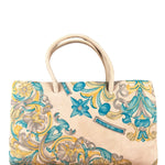 Loewe Vintage Floral Print Suede Handbag