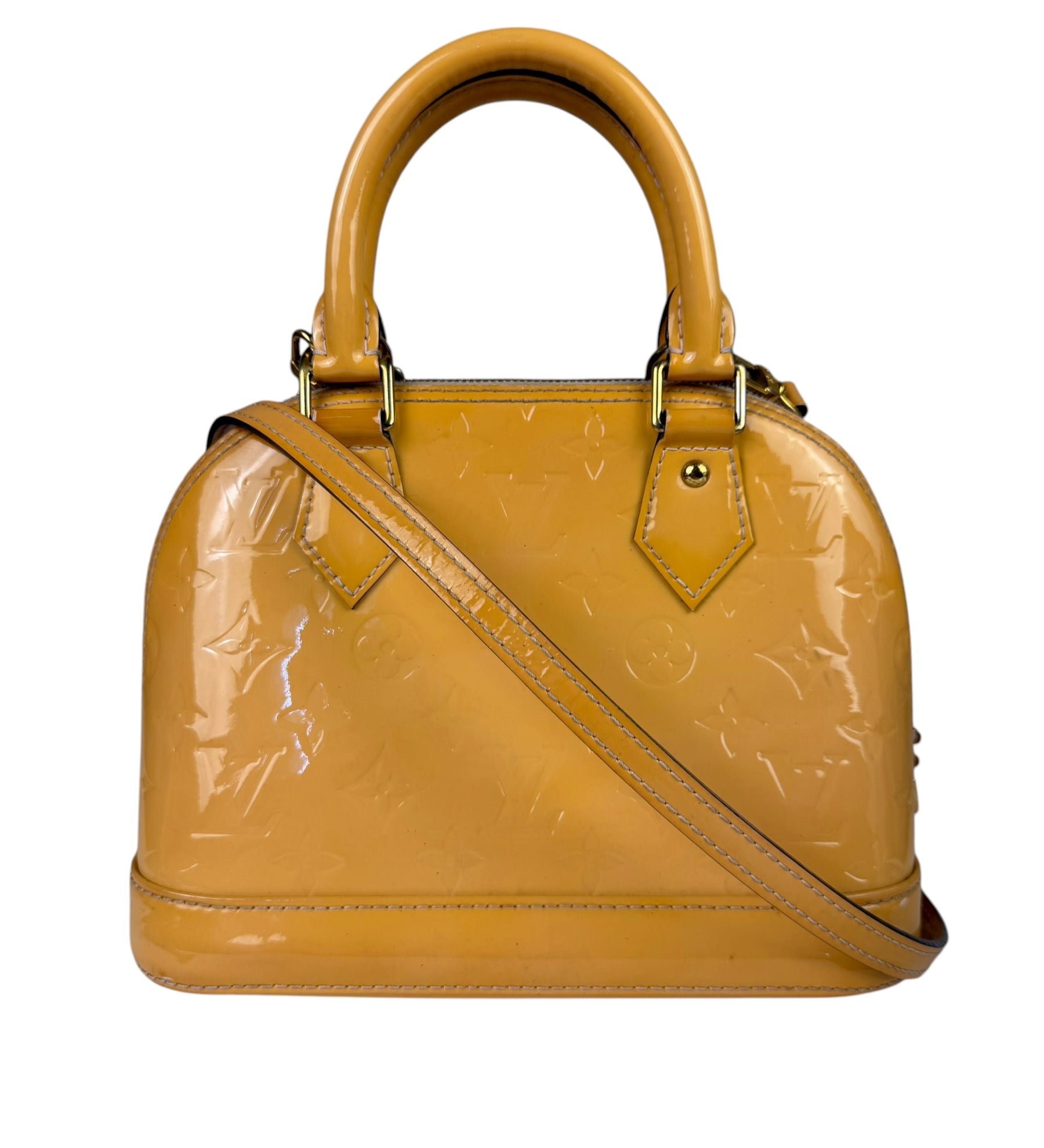 Louis Vuitton Yellow Monogram Vernis Alma BB Two-Way Bag