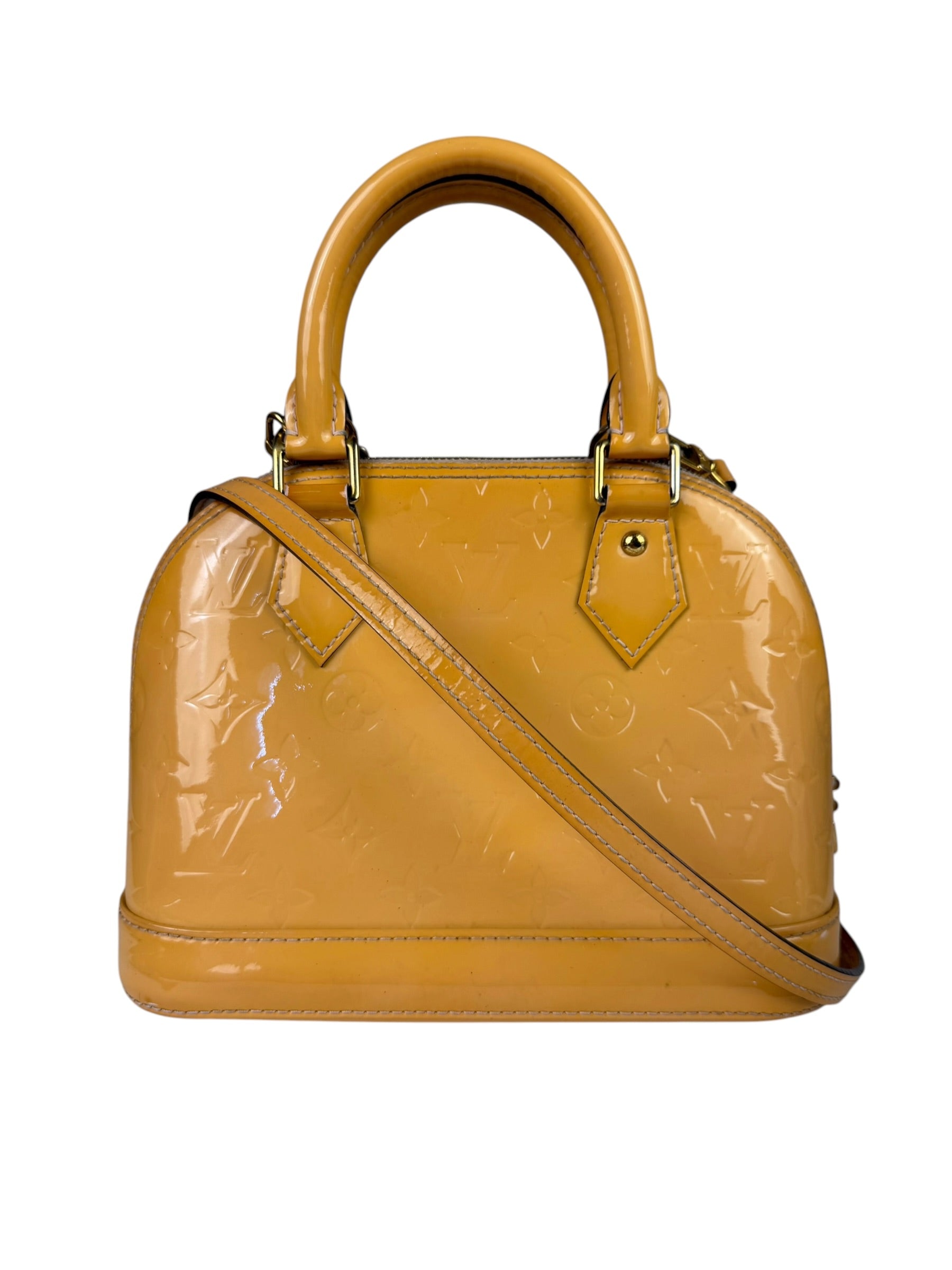Louis Vuitton Yellow Monogram Vernis Alma BB Two-Way Bag