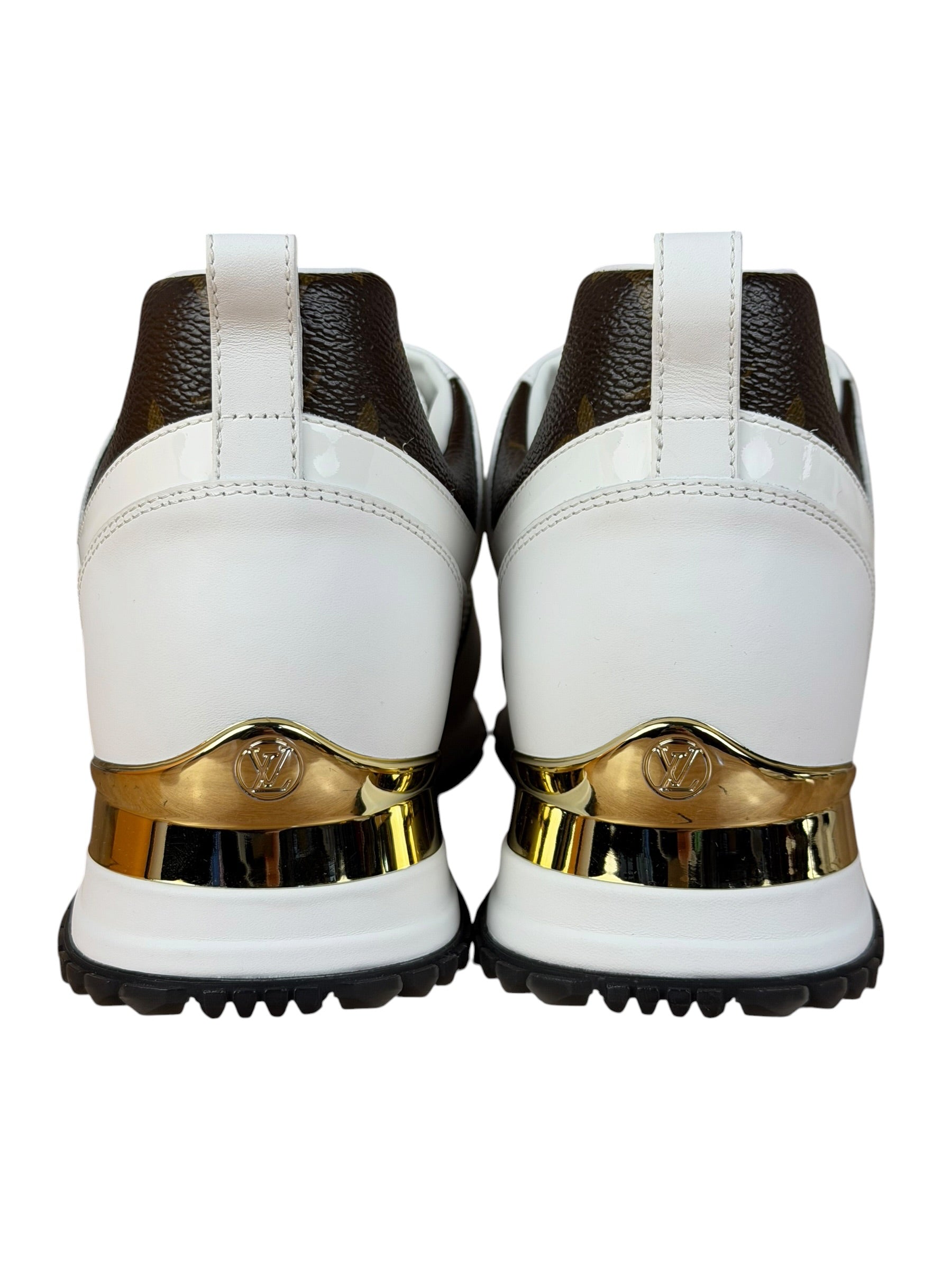 Louis Vuitton White/Brown Run Away Sneakers