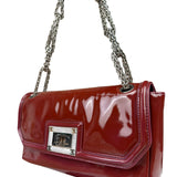 Chanel Burgundy Patent Leather Mademoiselle Bijoux Chain Flap Bag 2008
