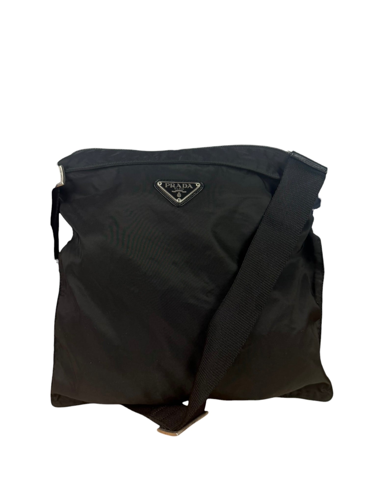 Prada Black Tessuto Nylon Flat Tote Bag