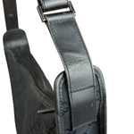 Gucci Vintage Black GG Canvas Shoulder Bag