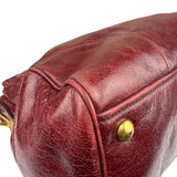 Miu Miu Amaranth Vitello Shine Leather Double Zip 2Way Handbag