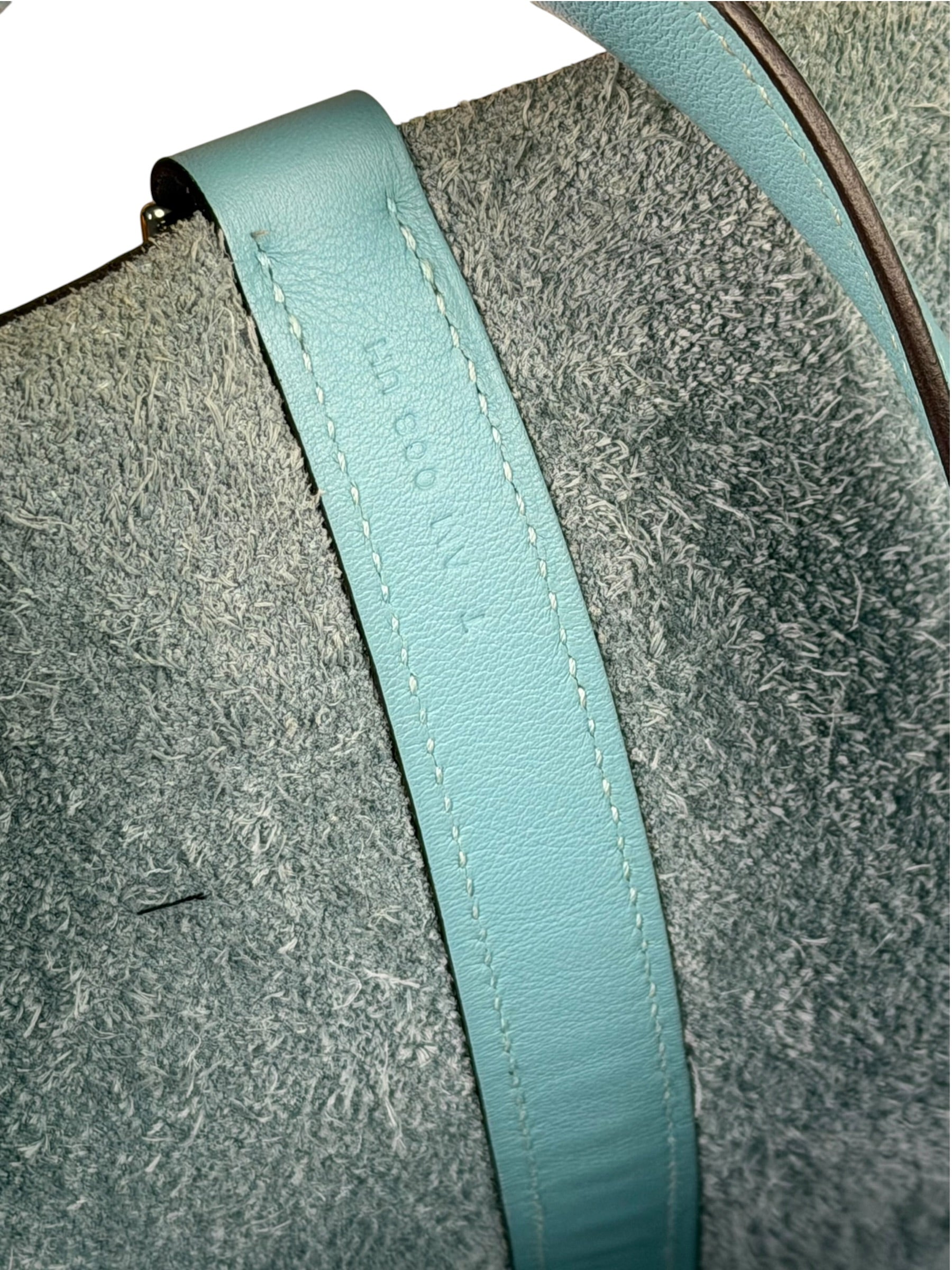Hermes Blue Leather Picotin Lock 18 Bucket Bag