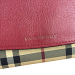 Burberry Red Leather House Check Continental Long Wallet