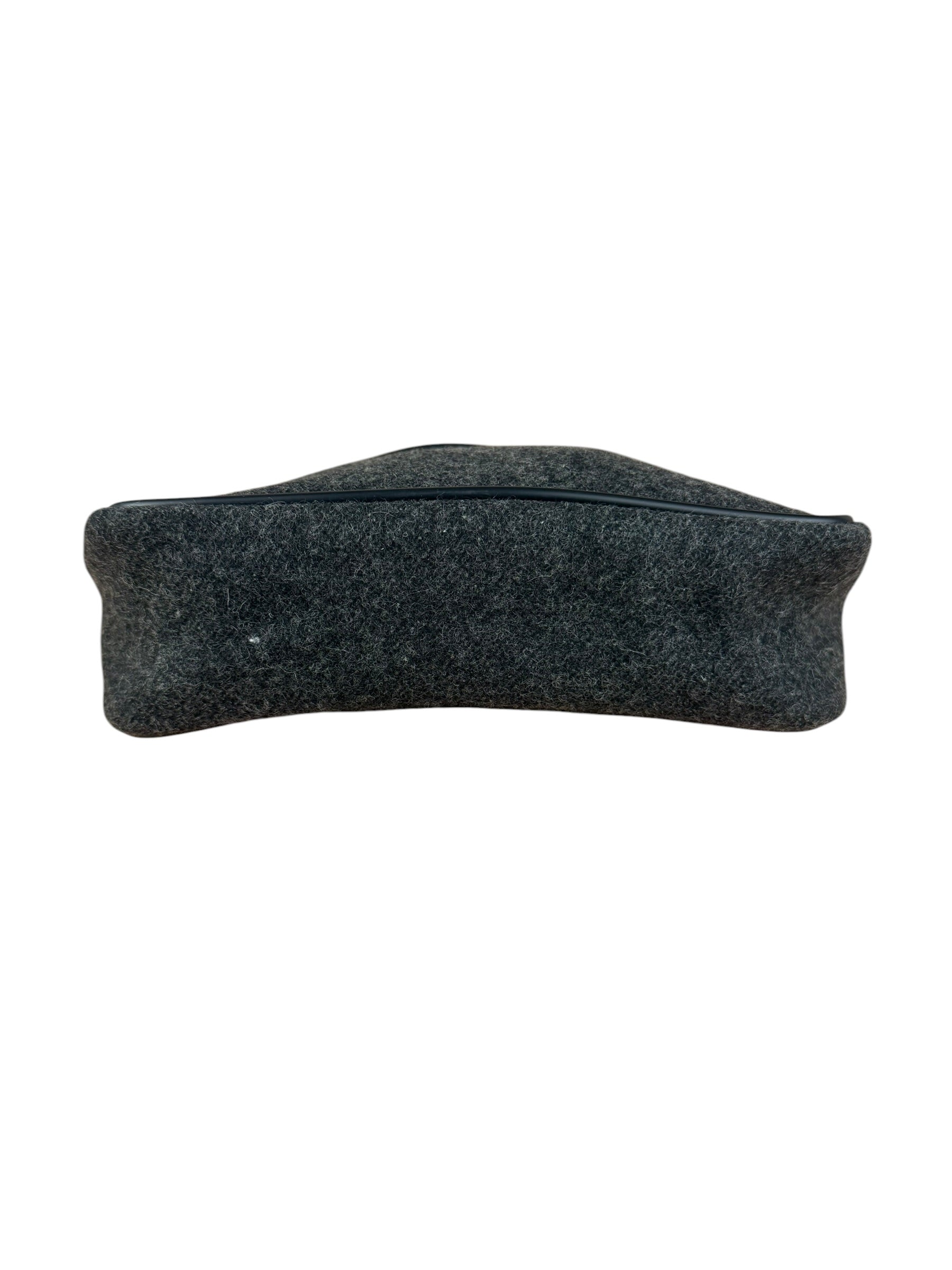 Prada Charcoal Gray Wool Sport Mini Hobo Bag
