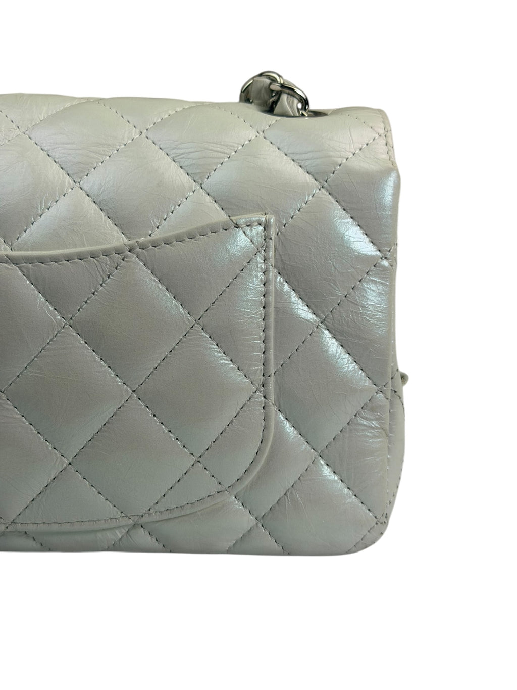 Chanel Metallic White Quilted Calfskin Small Flap Bag 2021