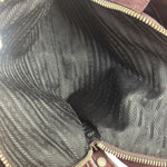 Prada Vintage Plum Nylon Leather Embossed Handbag