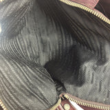Prada Vintage Plum Nylon Leather Embossed Handbag