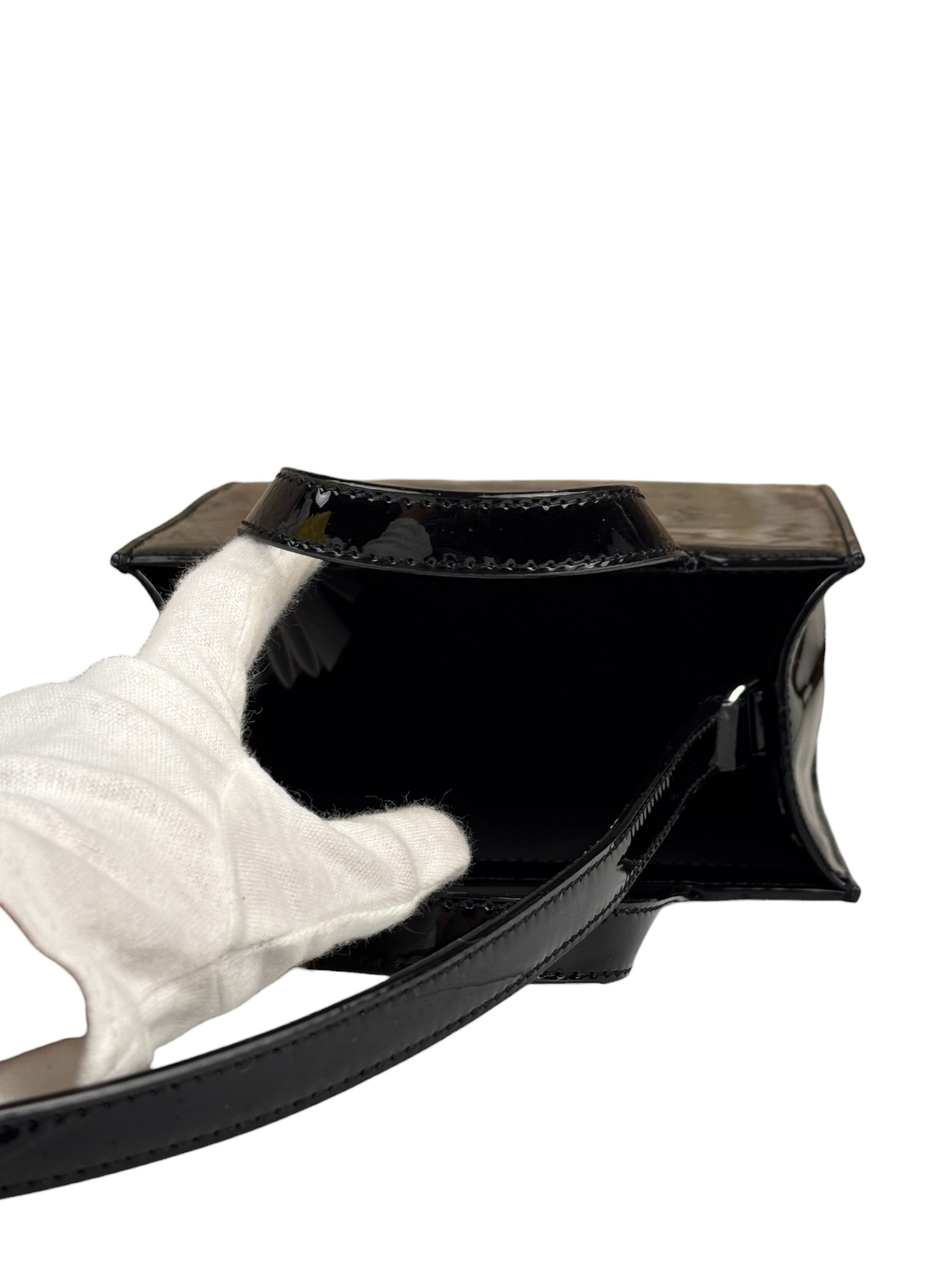 Off-White Black Patent Leather Kids Butterfly Bookish Two-Way Bag
