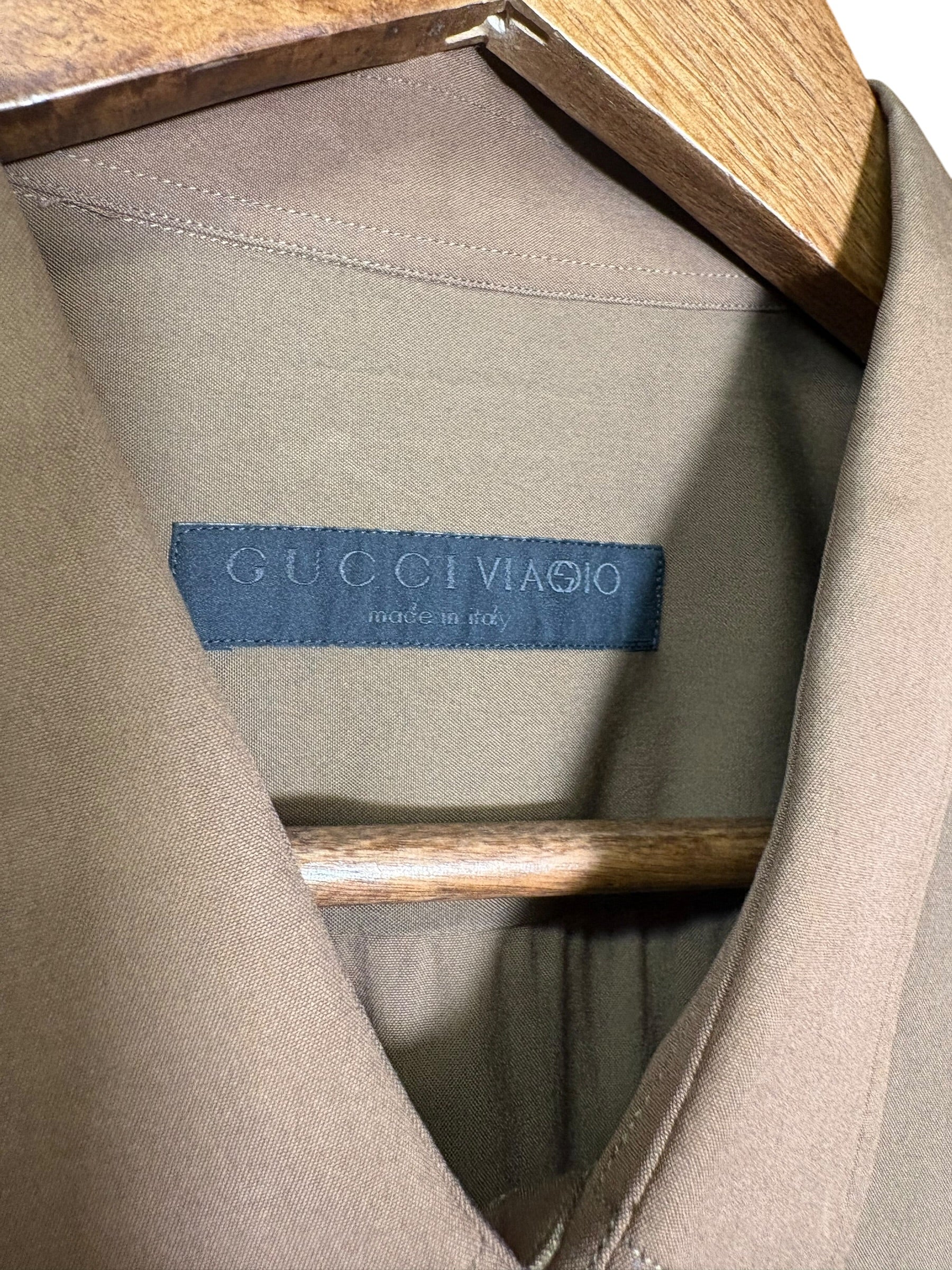 Gucci Viagio Vintage Brown Button Up Shirt