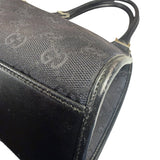 Gucci Black Leather Trim GG Bardot Jackie Medium Hobo Bag