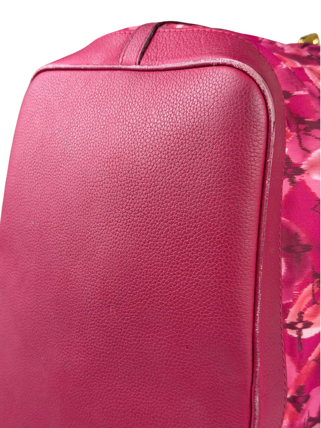 Louis Vuitton Pink Leather Trim Floral Ikat Noefull PM