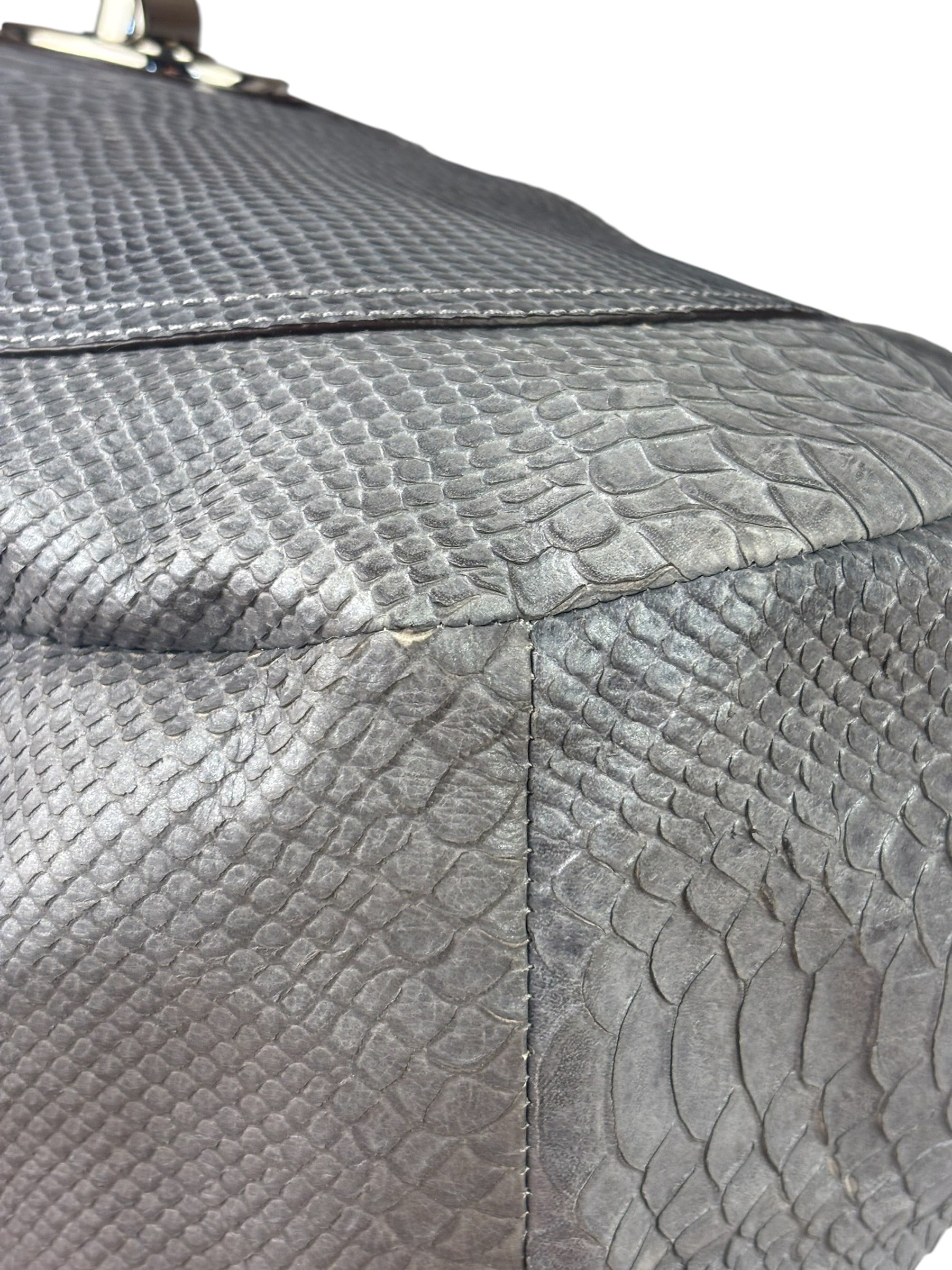 Coach Grey Pythonskin  Indy Babouska Two-Way Shoulder Bag