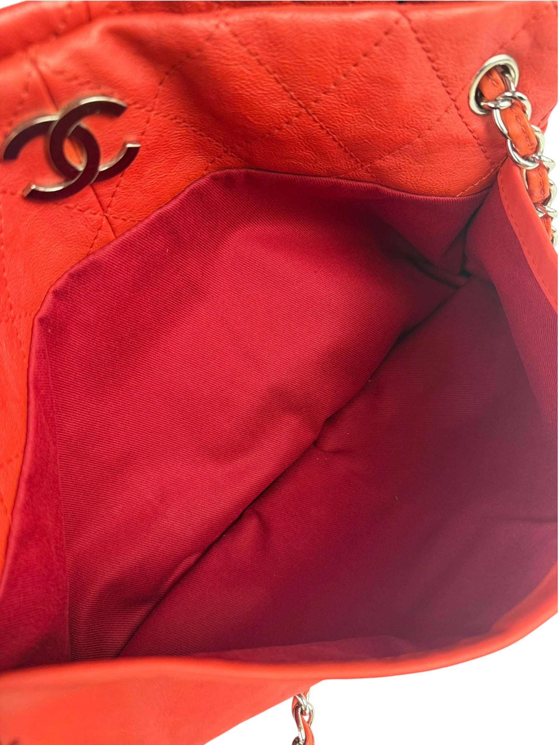 Chanel Red Quilted Leather Natural Beauty Chain Tote 2010