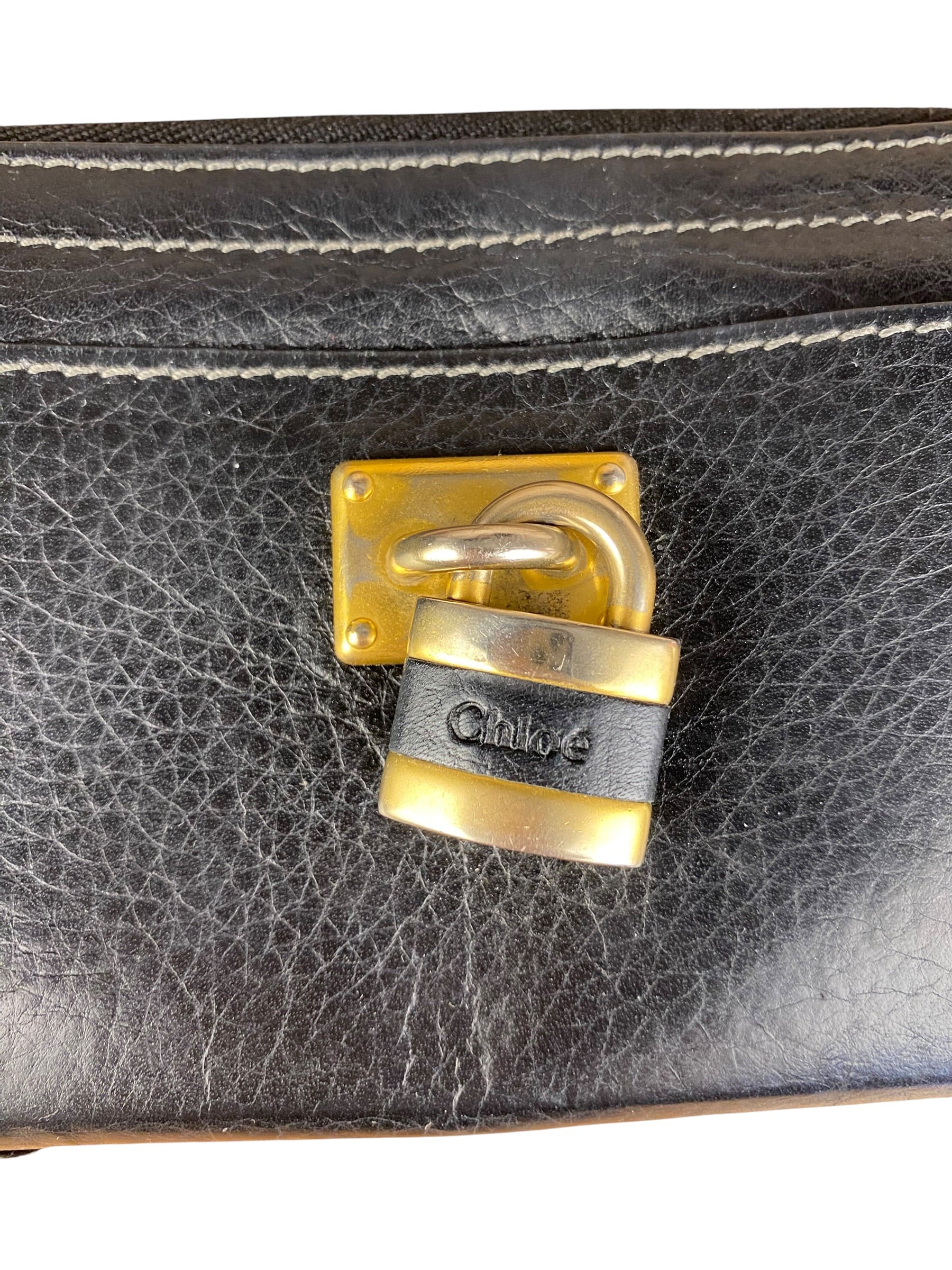 Chloé Black Leather Paddington Long Wallet