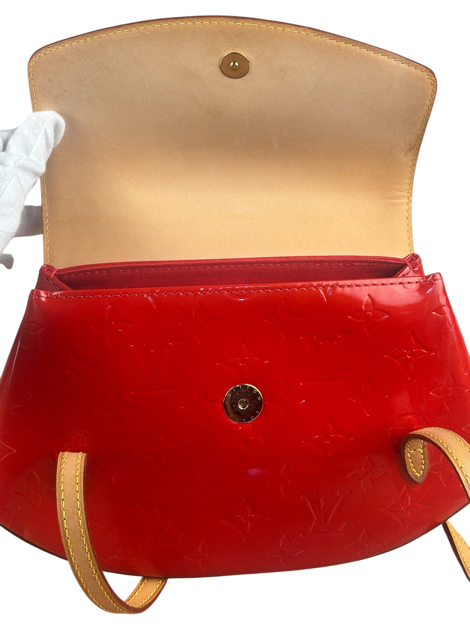 Louis Vuitton Red Monogram Vernis Biscayne Bay PM Handbag